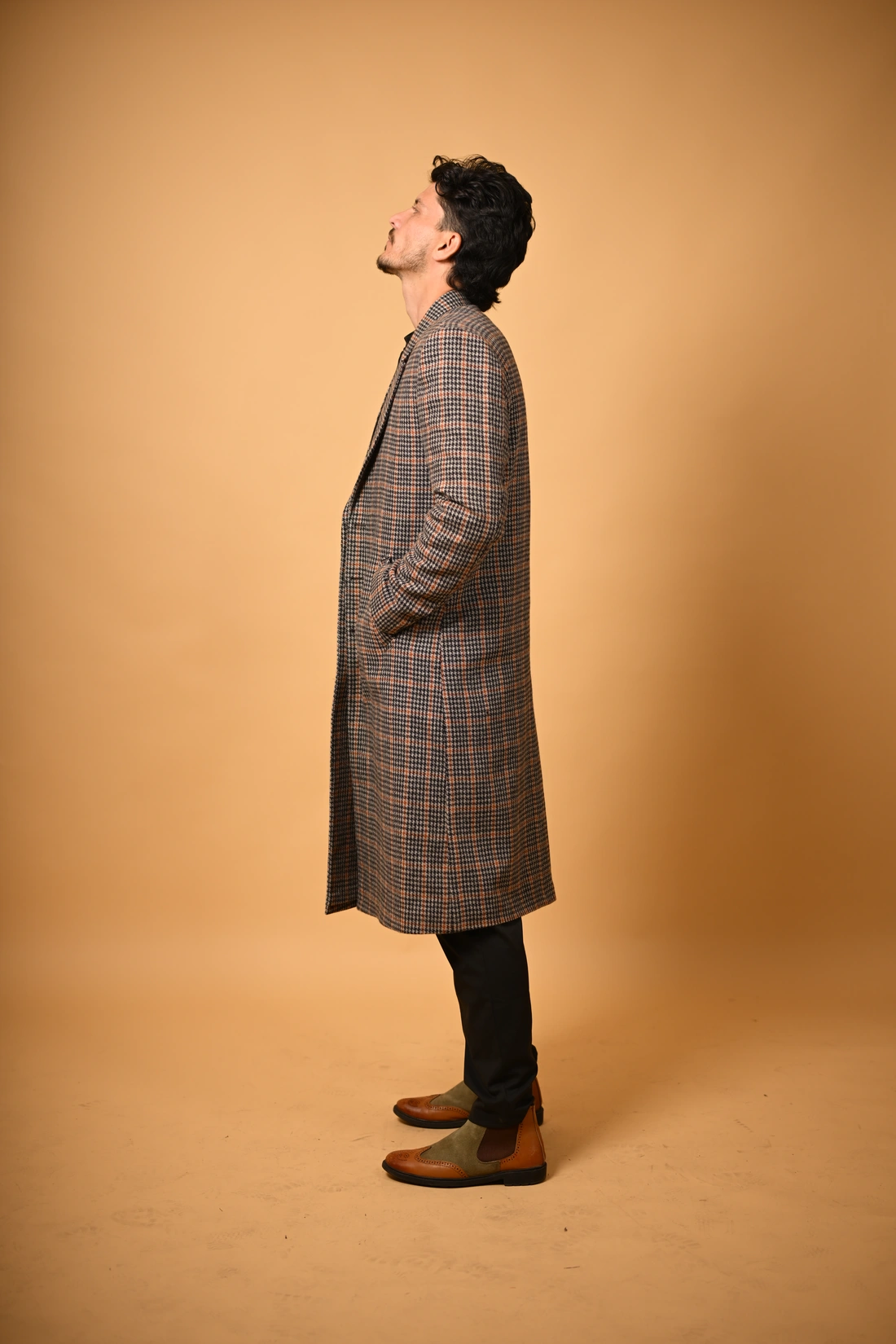 brown black overcoat