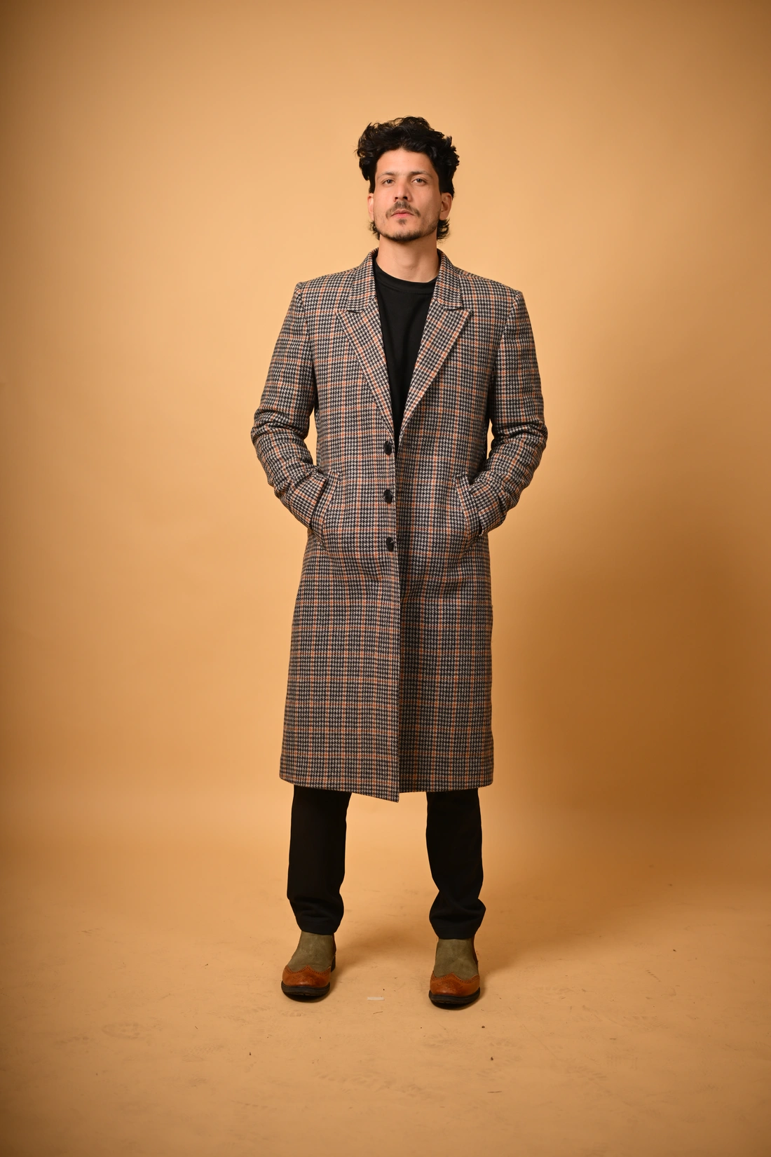 brown black overcoat