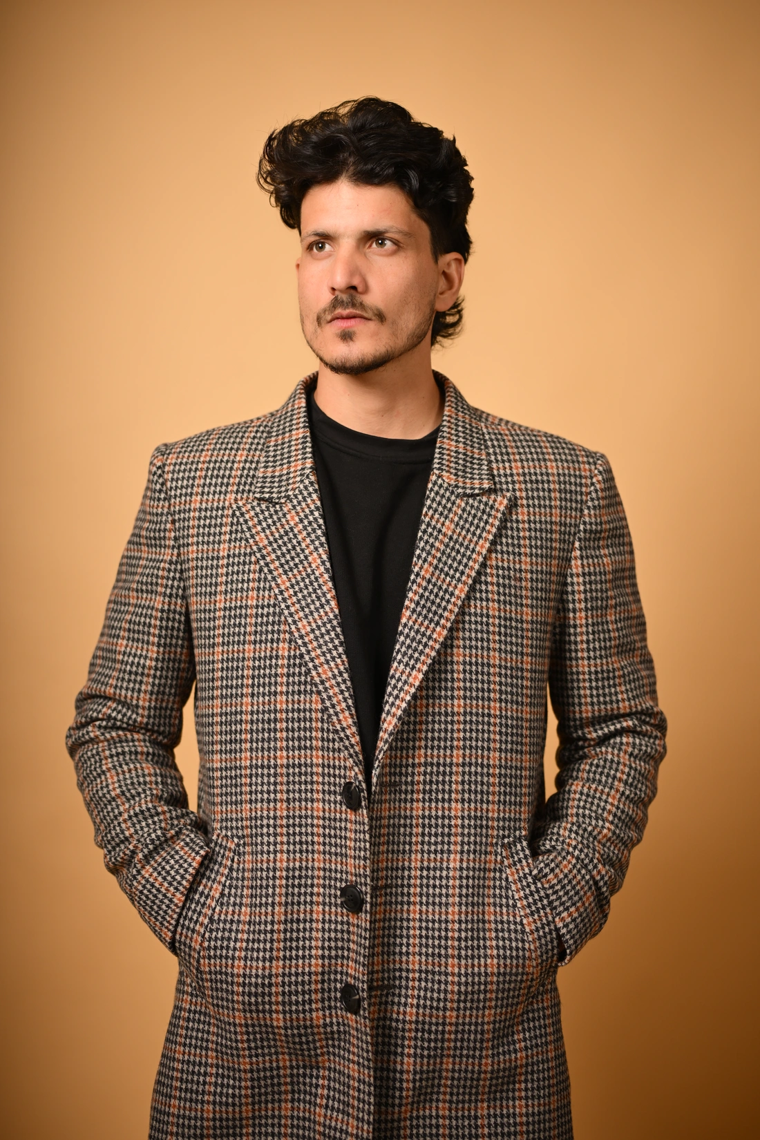 brown black overcoat