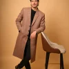brown herringbone winter overcoat