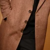 brown herringbone winter overcoat