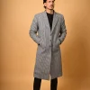 blue winter overcoat