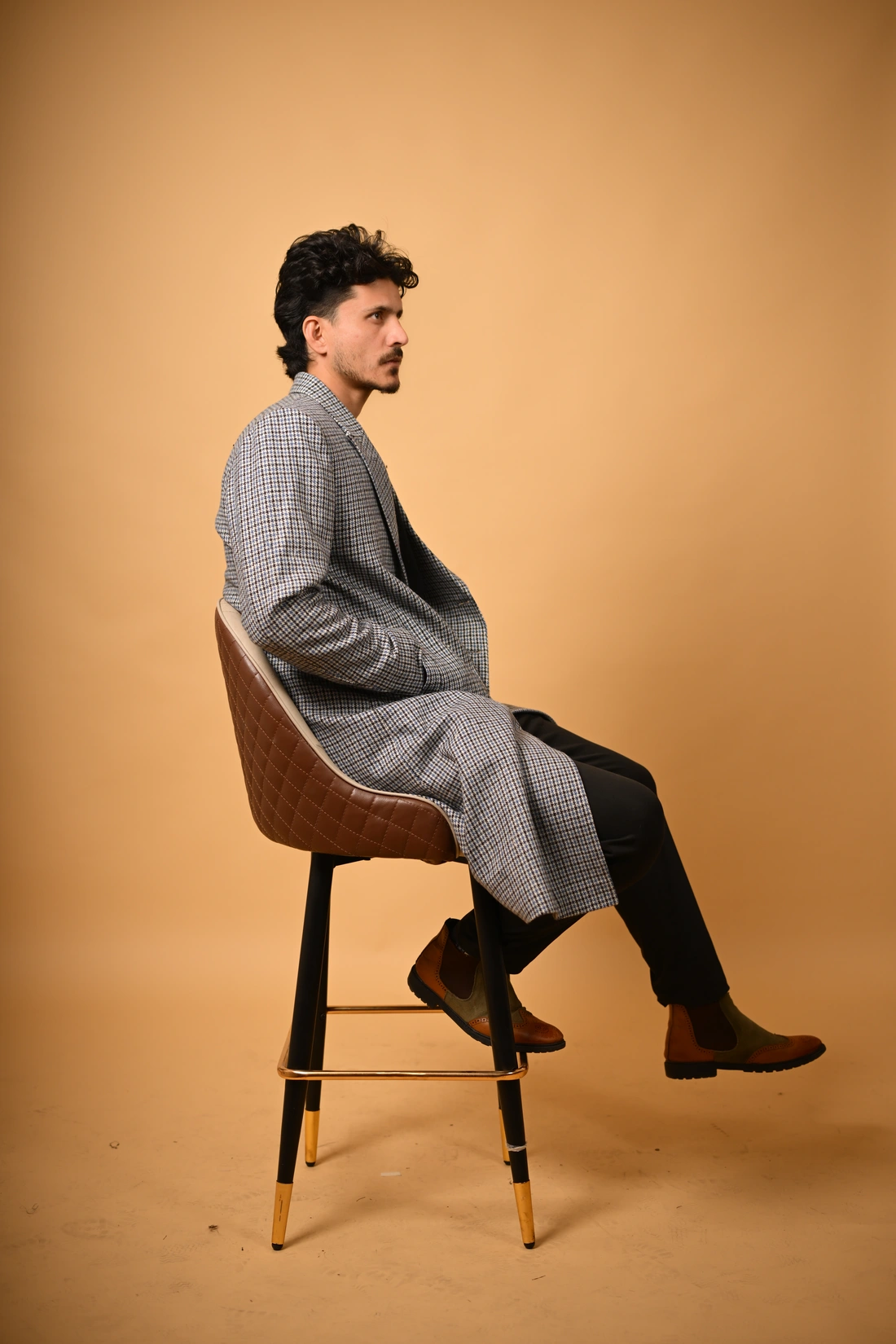 blue winter overcoat