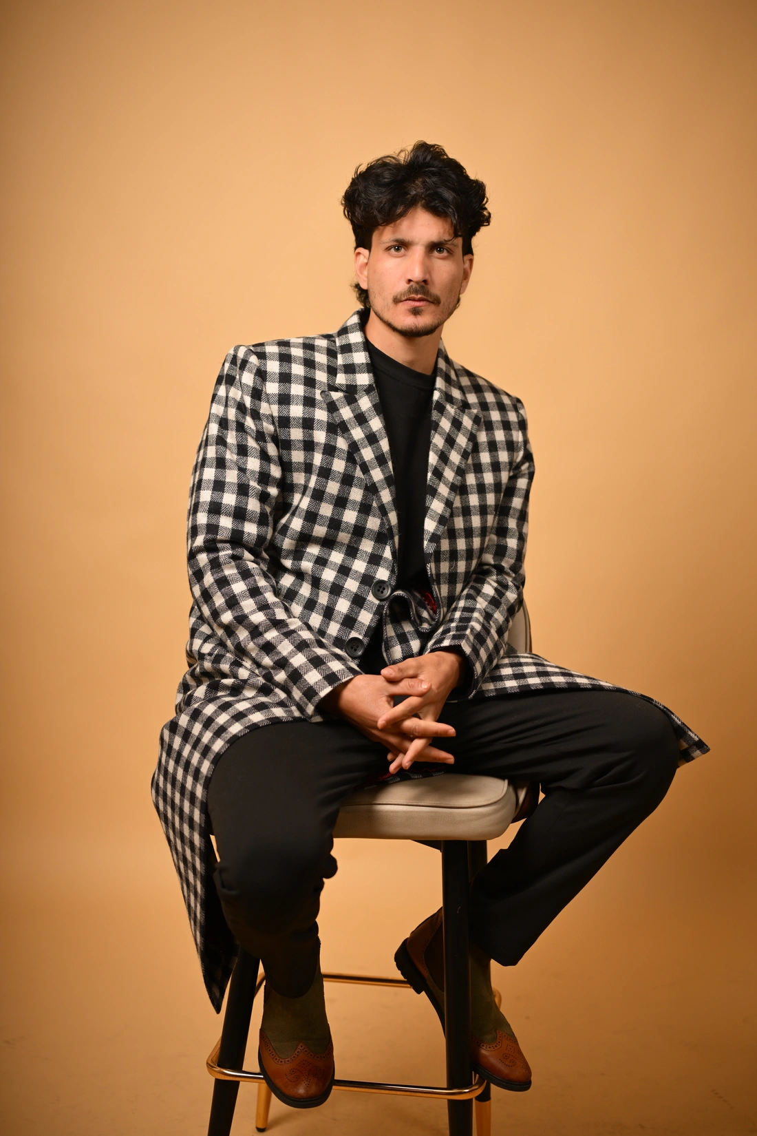 black white overcoat