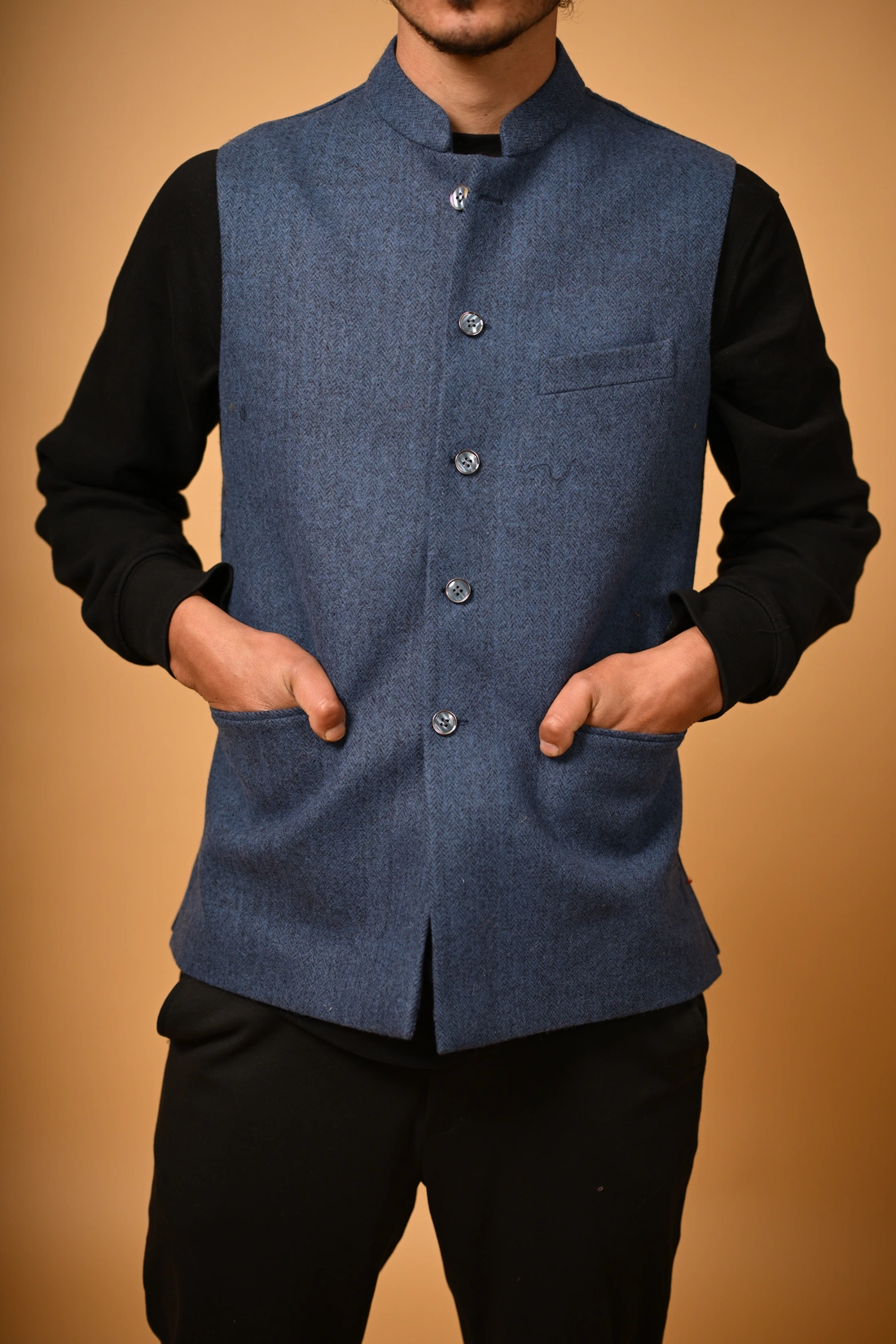 blue waistcoat