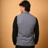 blue winter waistcoat