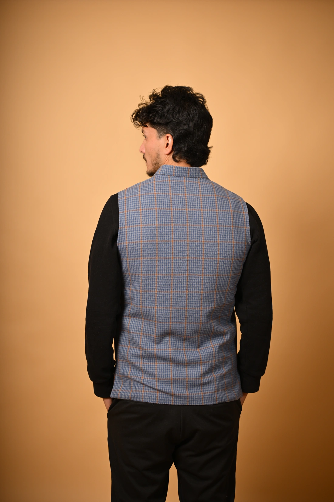blue winter waistcoat