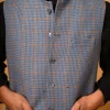 blue winter waistcoat