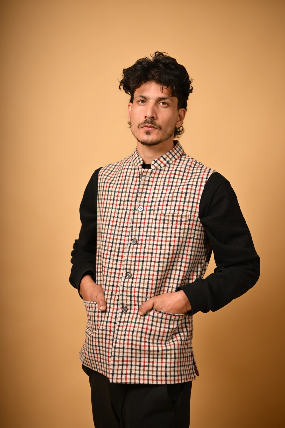 waistcoat with minimal check