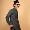 dark grey winter  jackan kameezz shalwar for male