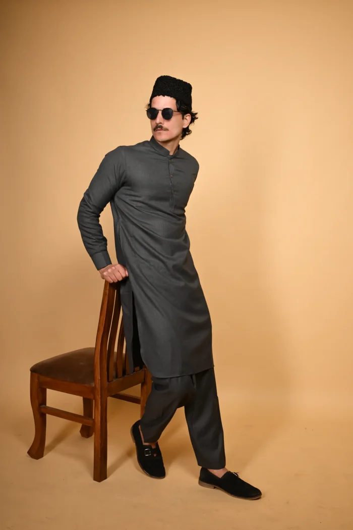 Suf Jakan Dark Grey Kurta Pajama