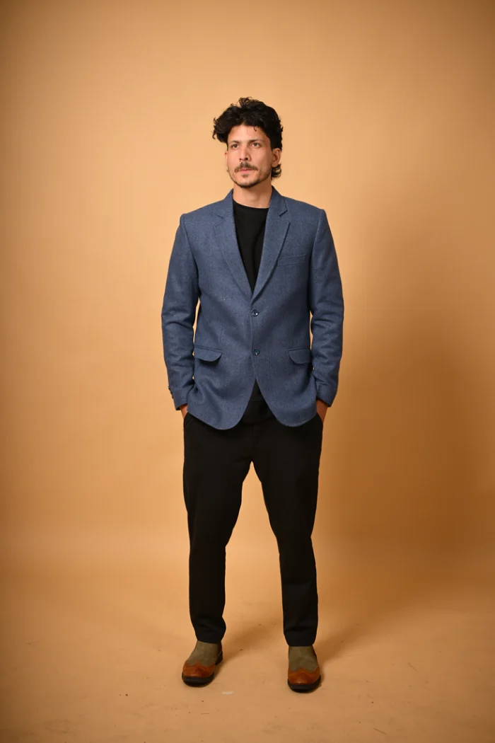 navy blue winter blazer