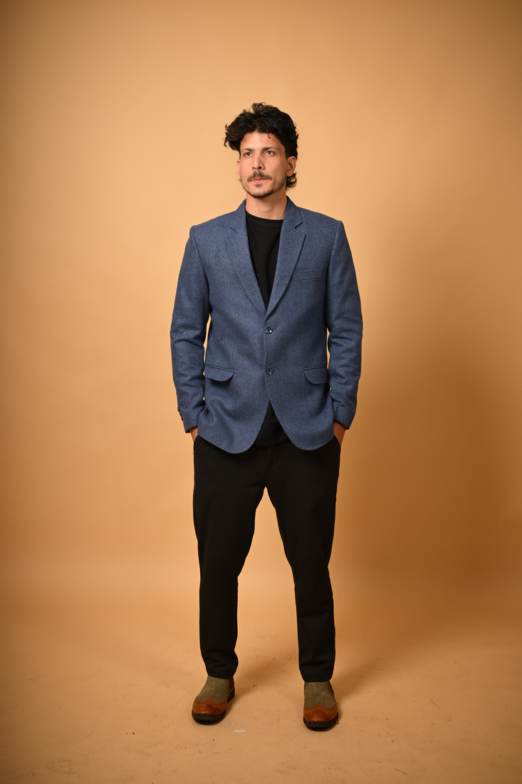 navy blue winter blazer