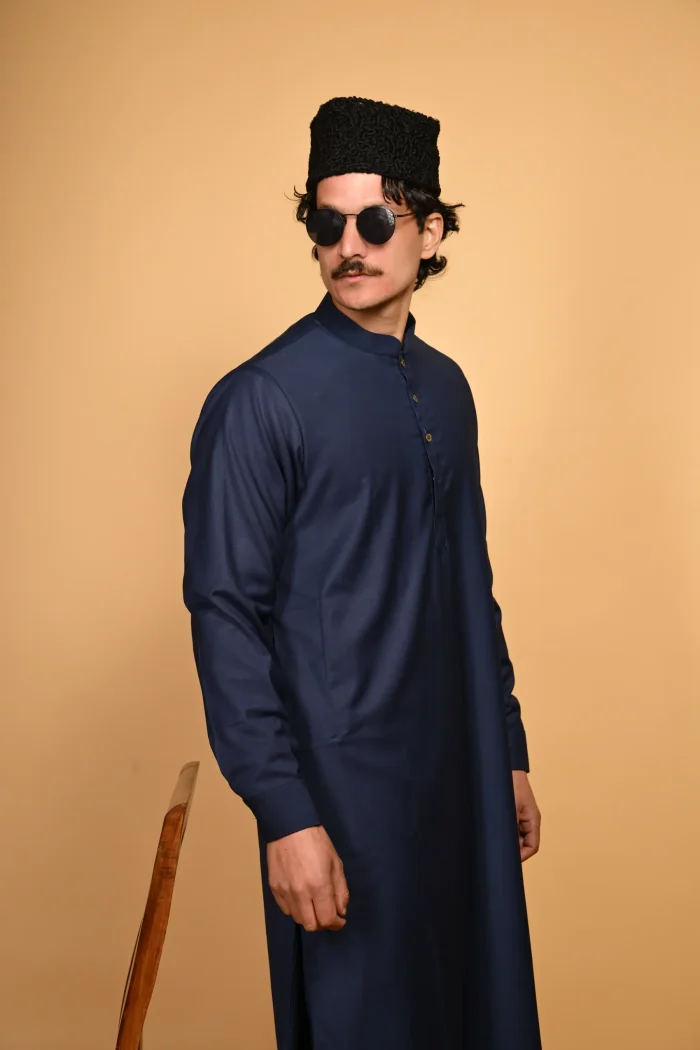 blue simple kameez shalwar for men