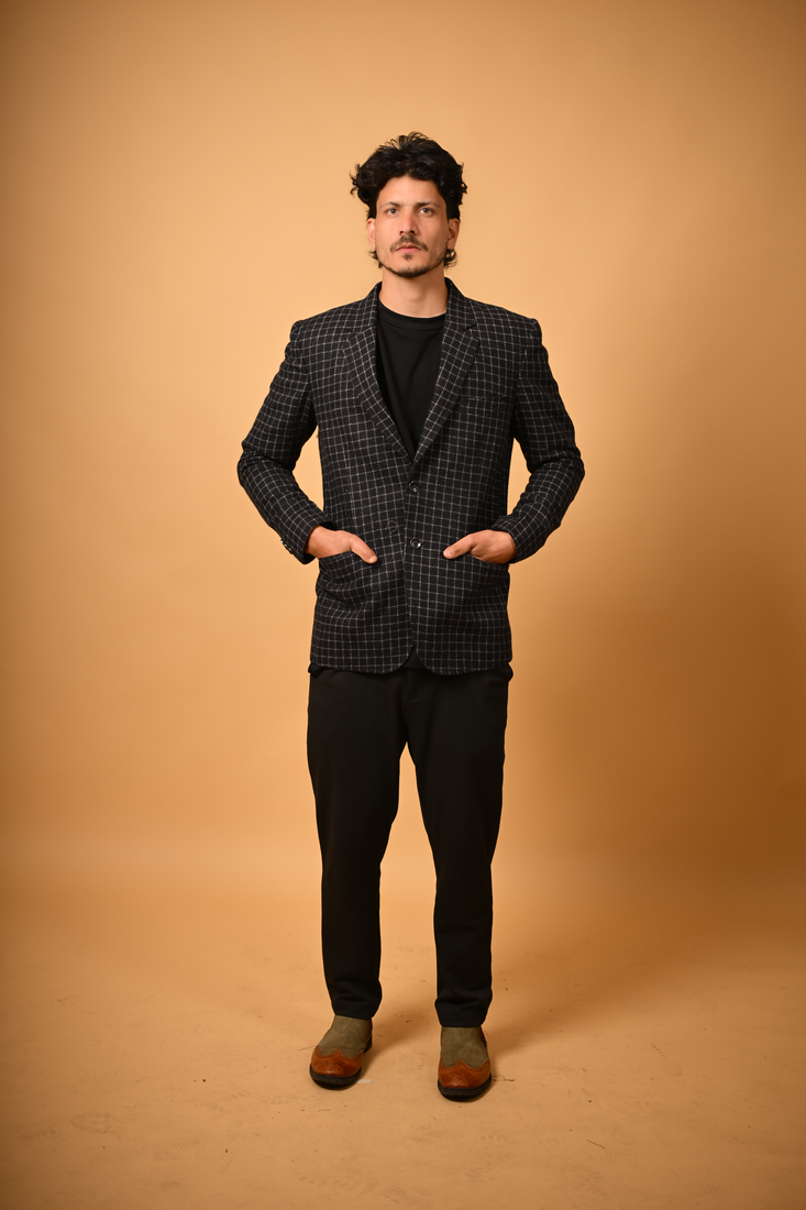 black winter woollen blazer