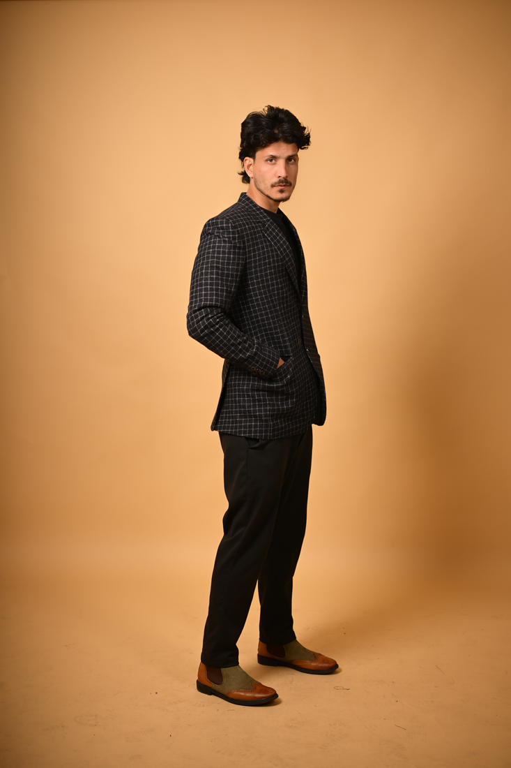 black winter woollen blazer