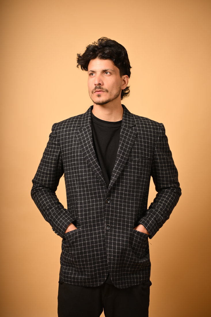 black winter woollen blazer