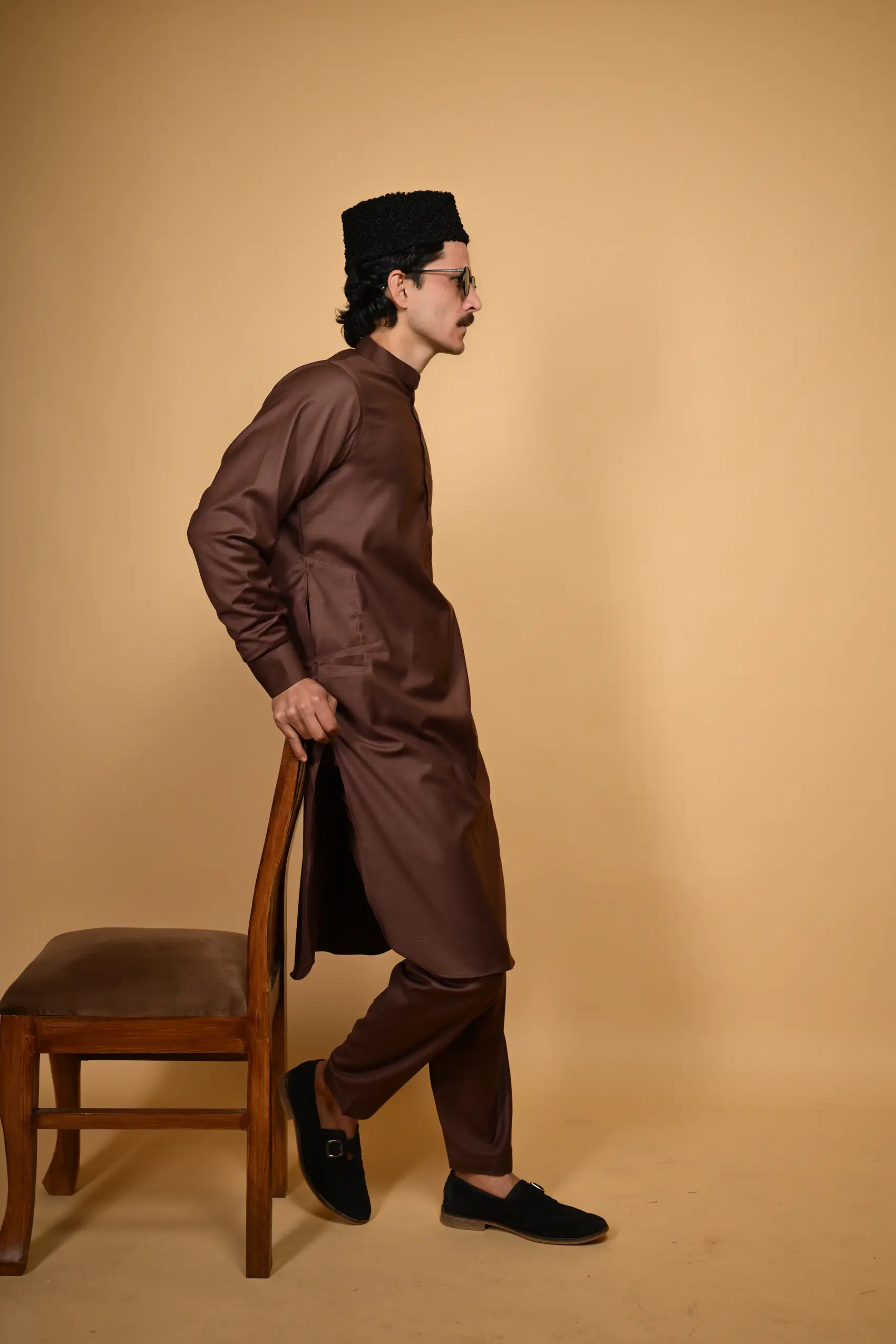 brown kameez shalwar