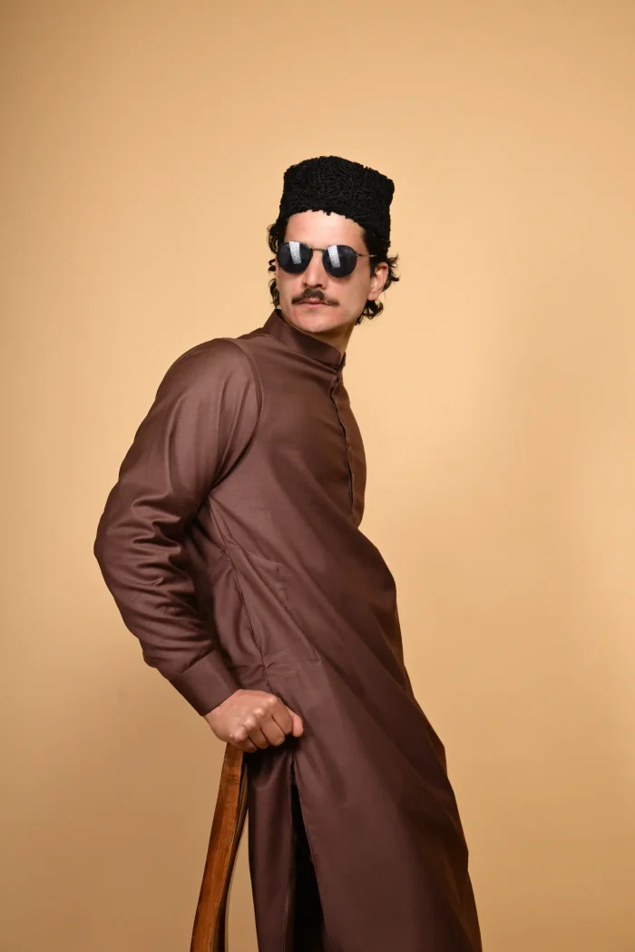 brown kameez shalwar