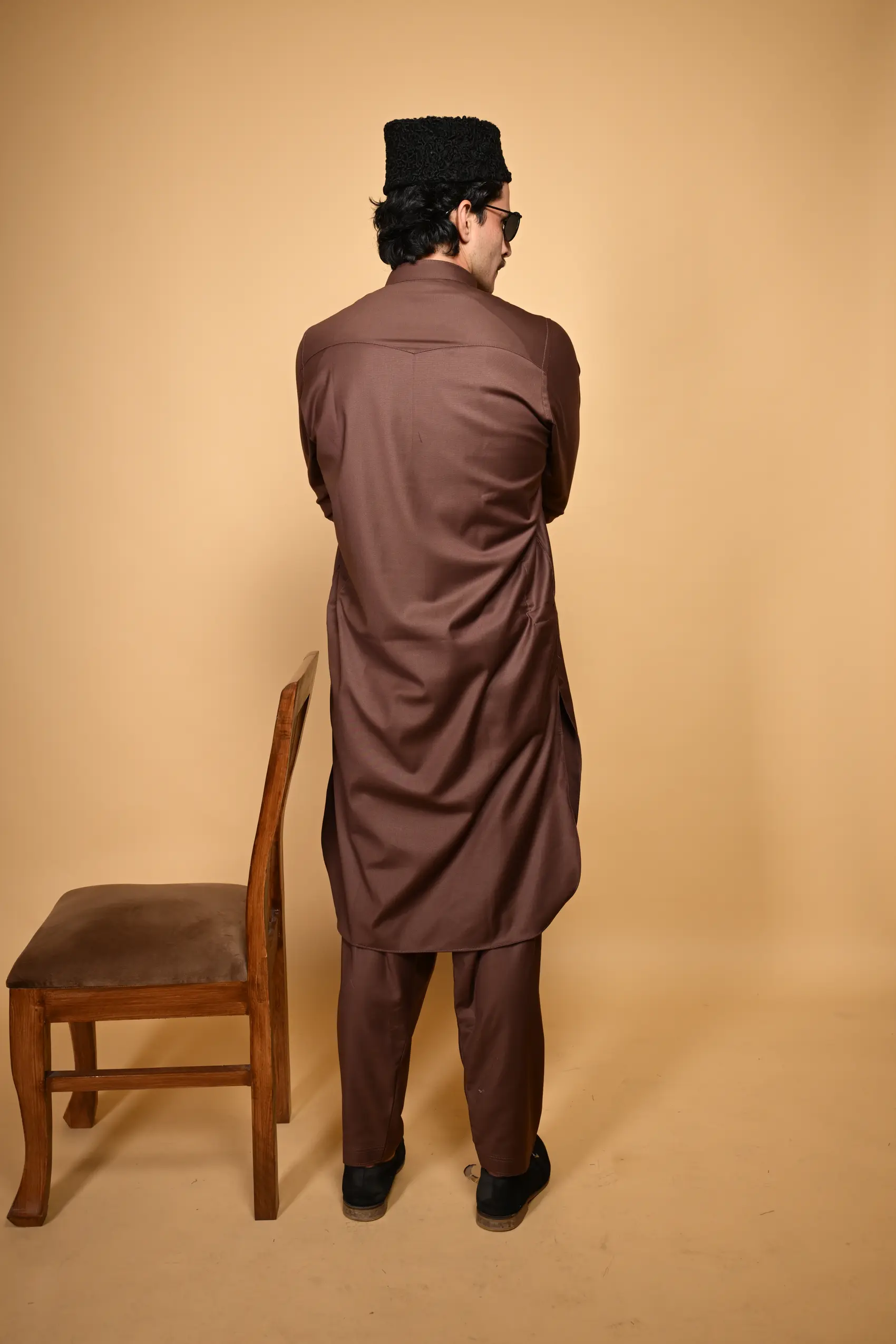 brown kameez shalwar