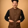 casual wear brown waistcoat 
