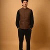 Brown Check Wool Waistcoat