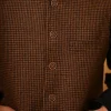 Brown Check Wool Waistcoat
