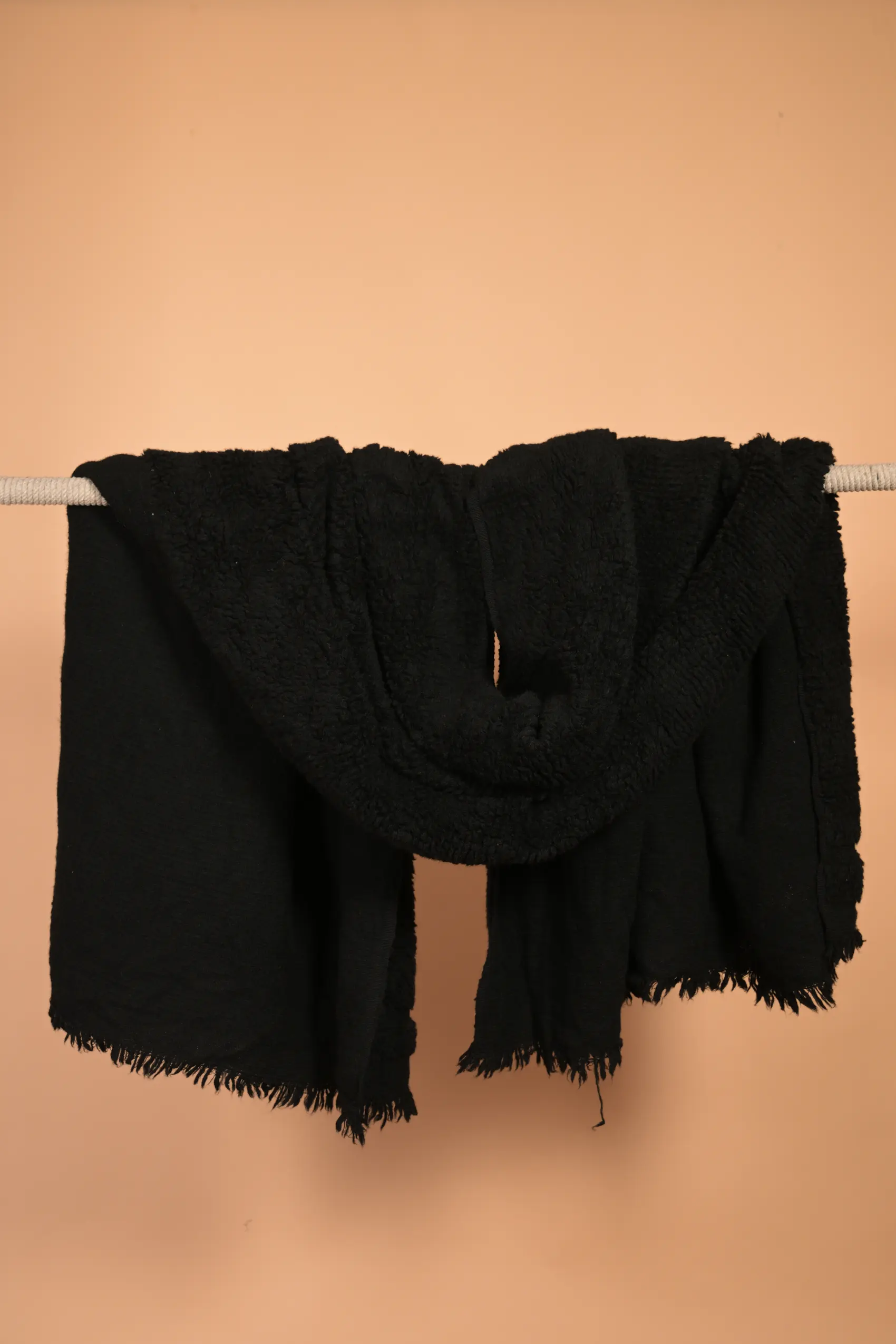 black woollen blanket