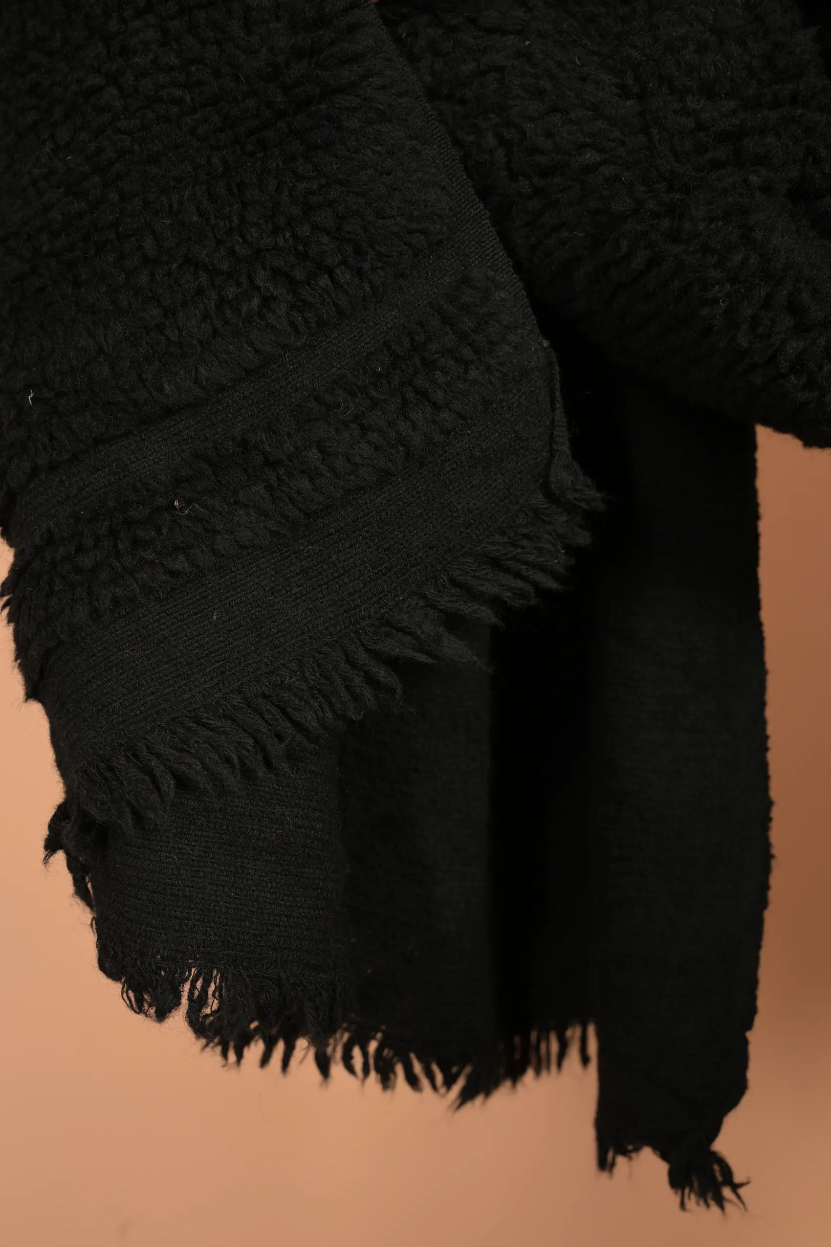 black woollen blanket
