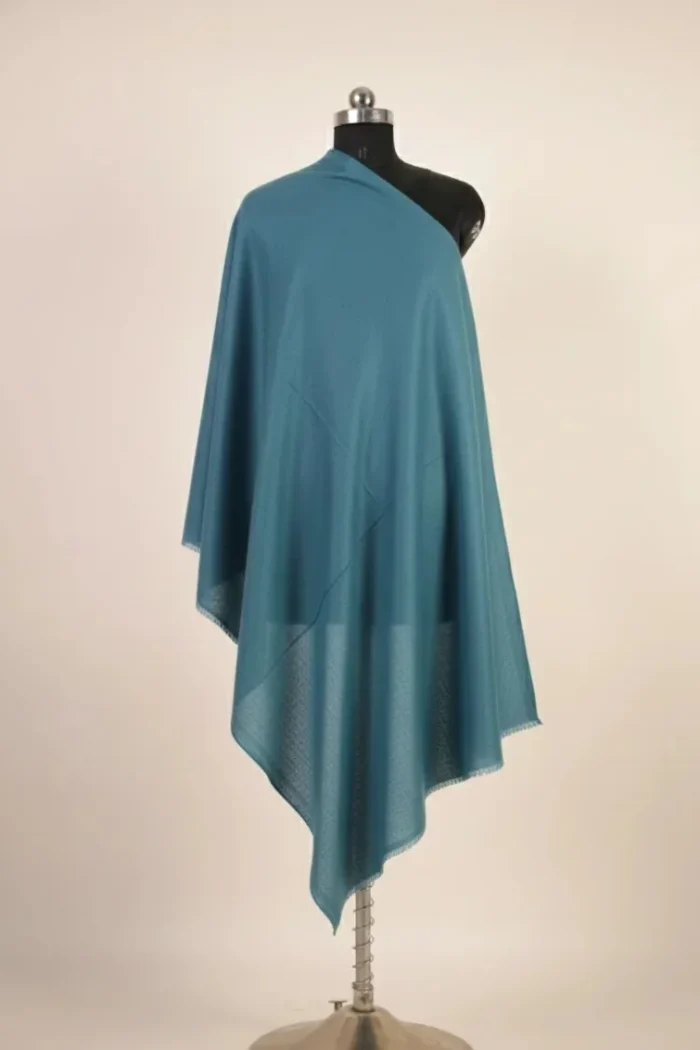 sea blue scarf GI-certified Pashmina shawl  handwoven 